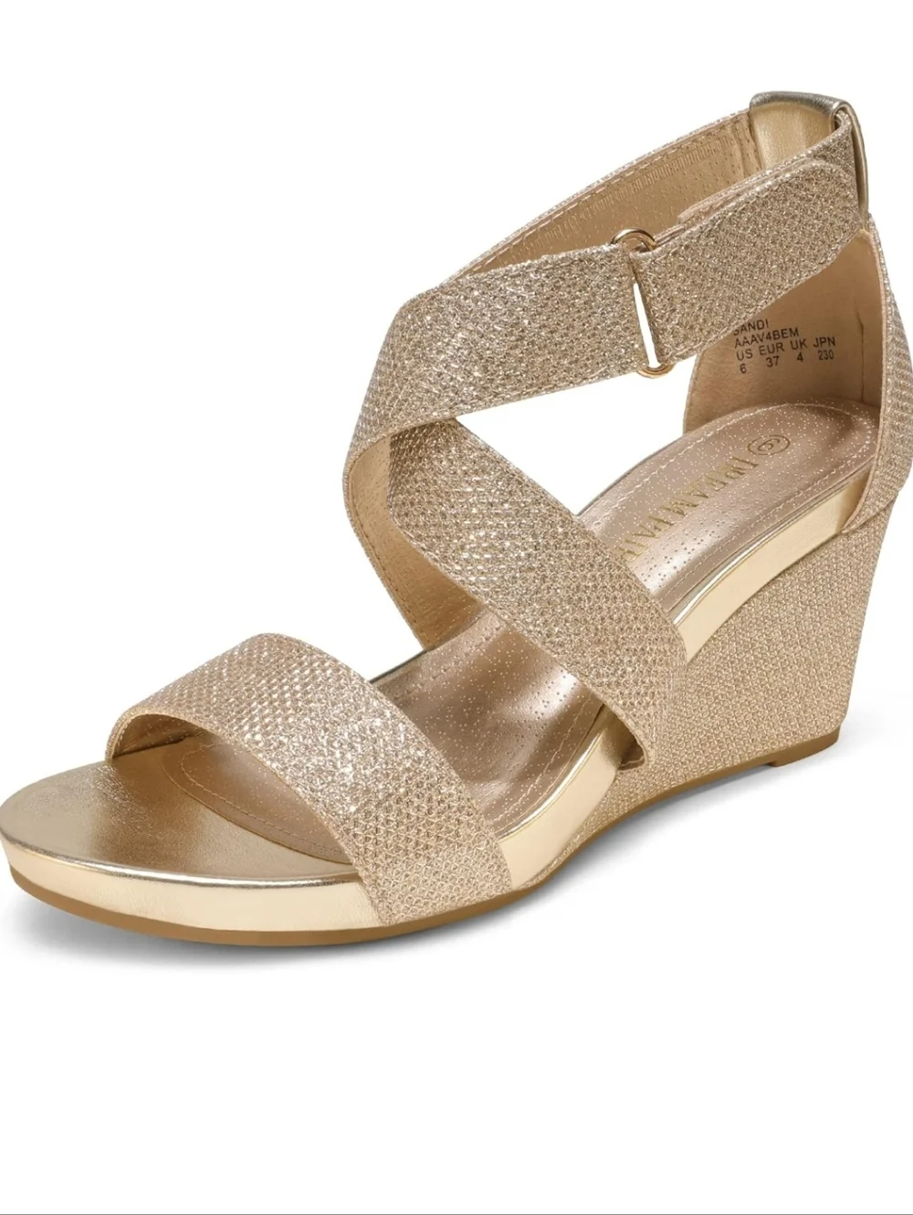 Dream Pairs Gold Glitter Strappy Sandals